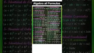algebra all Formulas बीजगणितीय सूत्र algebraic properties #algebra #algebraformula #formula1 #shorts