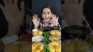 PANI PURI, CHILLI MOMO EATING CHALLENGE #youtubeshorts #ytshorts #viral #trending #shorts