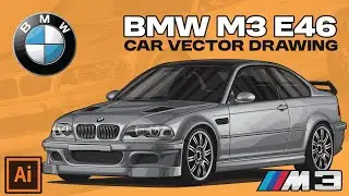 Speed Drawing BMW M3 E46 | Clean Car Vector Illustration