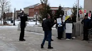 Anti-Wind Turbine Protesters at Goderich Courthouse