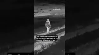 Russian Soldier Froze As the Ukrainian FPV Drone Approached Him #warinukraine #drone