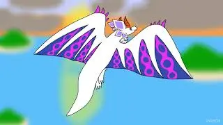 Kuroki flying above the sea (animation)