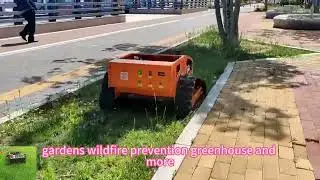 Buy rubber track cutting grass machine, wireless radio control wheeled weed reaper on Alibaba