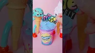 So Slime DIY Fluffy Slime Ice Cream Shaker🍦💜*Not edible#slime#asmr #satisfying#foodslime#canaltoys