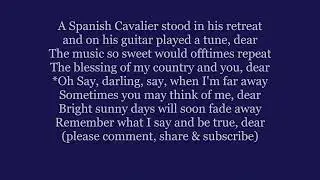 A SPANISH CAVALIER War Lyrics Words text trending Love Letters Sand sing along song music