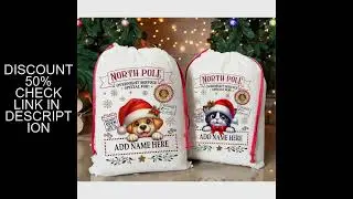 30x40cm Personalized Name Pet Christmas Gifts Bag for Dog Cat Custom Name Christmas Stocking Santa S