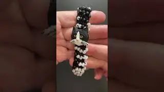 Black cat bracelet beaded costume jewelry