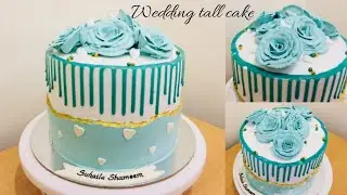 ഇതുപോലൊരു കേക്ക് കഴിച്ചിട്ടുണ്ടോ || Super tasty 2 flavoured wedding tall cake recipe without oven...