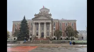 First snowfall of 2022 at University of Manitoba October 13