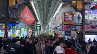 Japan Kansai Osaka Dotonbori Ebisu Bridge Hozenji Yokocho Night Foreign Tourists Crowded World