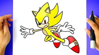 How to DRAW SUPER SONIC - Sonic the Hedgehog - step by step drawing tutorial