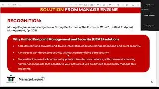 Mitigate Cyberthreat with ManageEngine Solution Webinar (DAY ONE)