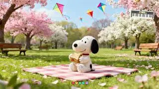 Sunny Spring Picnic with Snoopy 🪁 Chill Lofi Music for Relax, Focus, Study & Happy Vibes