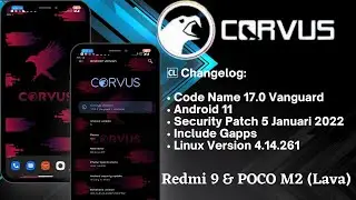 Update Review Custom Rom Corvus 17.0 Vanguard |Android 11 | Redmi 9 |9prime |Poco M2