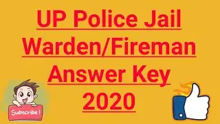 UP Police Jail Warden || Fireman Answer Key 2020 ||