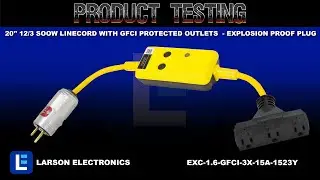 20'' 12/3 SOOW Linecord with GFCI Protected Outlets - 15 Amp Max Rated - Explosion Proof Plug
