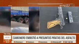 Camionero embiste a presuntos piratas del asfalto