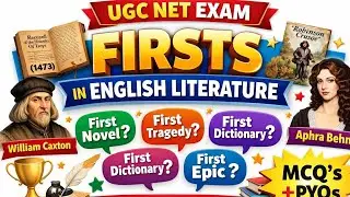 Watch before JANUARY 05,2026#FIRSTS in English Literature 🔥 | UGC NET English |#ugcnet2026#English 