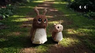 Vid&eacute;o d'animation peluche Speedou l'escargot beige maman et son b&eacute;b&eacute; - Les Ptipotos