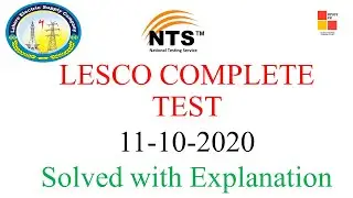 LESCO (Junior Engineer) PAPER COMPLETE SOLVED (11-10-2020) CONDUCTED BY NTS - nts lesco test solved