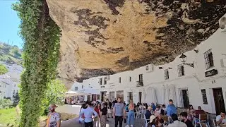 قرية عجيبة تحت الصخور في الأندلس من القرى البيضاء . El pueblo Setenil de bajo de las piedras