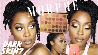 BRONZE GOALS TUTORIAL & REVIEW FT MORPHE 35G PALETTE & GLAMABRONZE PHENOM BRONZER | DARK SKIN