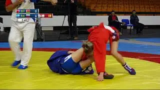 EMELIUKOVA (RUS) vs STRYHUN (BLR). World Cadets SAMBO Championships 2018