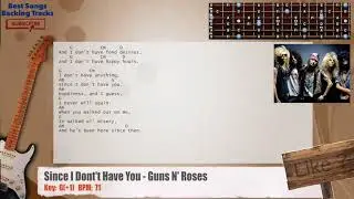 🎸 Since I Don't Have You - Guns N' Roses Guitar Backing Track with chords and lyrics