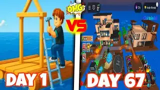 Day 1 vs Day 67 😲 Roblox Raft Tycoon | Itna OP Build Kaise? || Part 1 Roblox 