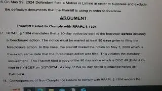 Carrington's motion for summary judgement to stop FORECLOSURE