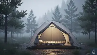 Cozy Tent in Rainy Misty Forest Valley | Relaxing Morning Rain & Fog Ambience