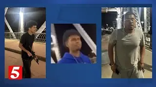 4 suspects sought after using guns to attack people on pedestrian bridge