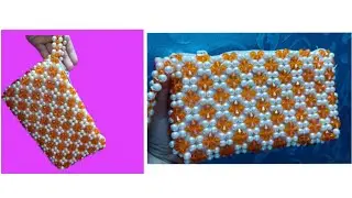 How to make beaded purse / मोती की पर्स /Crystal purse making part I