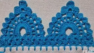 Barrado de croch&ecirc; # para toalhas # carreira &uacute;nica # para toalhas 