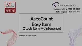 AutoCount Easy Item Stock Item Maintenance