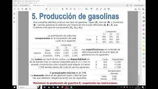 MMCC - Solver - Problema de las gasolinas