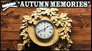 MAPLE LEAF CLOCK WOODCARVING - 