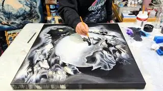 I EMBELLISHED over one of my FAVORITE FLUID ART paintings and the RESULTS are STRIKING!! 🎨