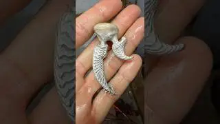 Sterling silver 🩶 cuttlebone cast Badger Claw Pendant 💎 FabledFortuna 💎