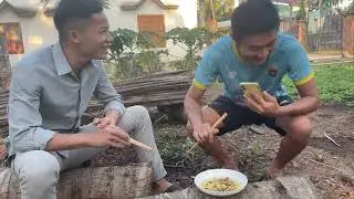 Eating coconut beetle larvae and bathing them in fish sauce &ndash; a delicious rural delicacy.