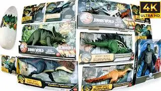 Huge Collection Jurassic World Survival Dinosaur Toys Unboxed BIGGEST To Smallest Mattel Dinos