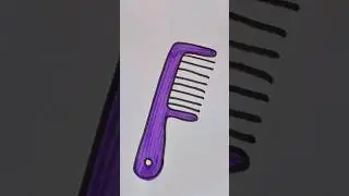 Draw comb easy How to draw easy purple comb Coloring and painting together
