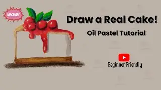 Realistic Cake Drawing with Oil Pastels | Step-by-Step Beginner Tutorial