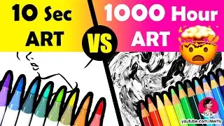 My 10 Sec to 1000 Hour Art 🤯🖍️ | 10 Second to 100 Hour Art #shorts #art #artist