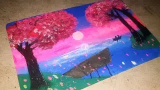 #artistic painting Landscape 🌆 of #anish #Art Anandpur night mod 👍 please 🥺 like and subscribe 👍