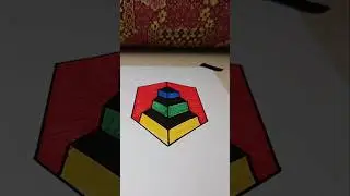Unlocking the Secrets of this Geometric Pyramid 😍 #opticalillussion #easydrawing #foryou #shorts