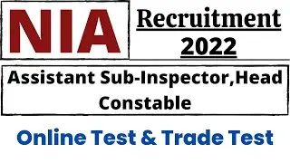 NIA Recruitment 2022 | NIA 2022 notification| NIA apply 2022 | national investigation agency 2022 |