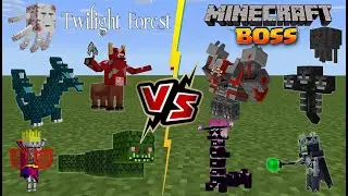 Minecraft BOSSES VS Twilight Forest Addon [BIG BOSS BATTLE!]