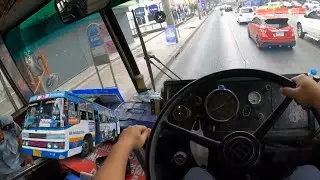 POV Bus Drive : Retro Bangkok bus in Service [Part 2 Ladprao rd.]
