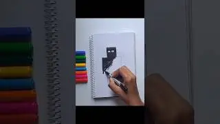 DRAWING ENTITY NULL OF MINECRAFT!! #minecraft #2025 #shorts #viralvideo #drawing #art #null